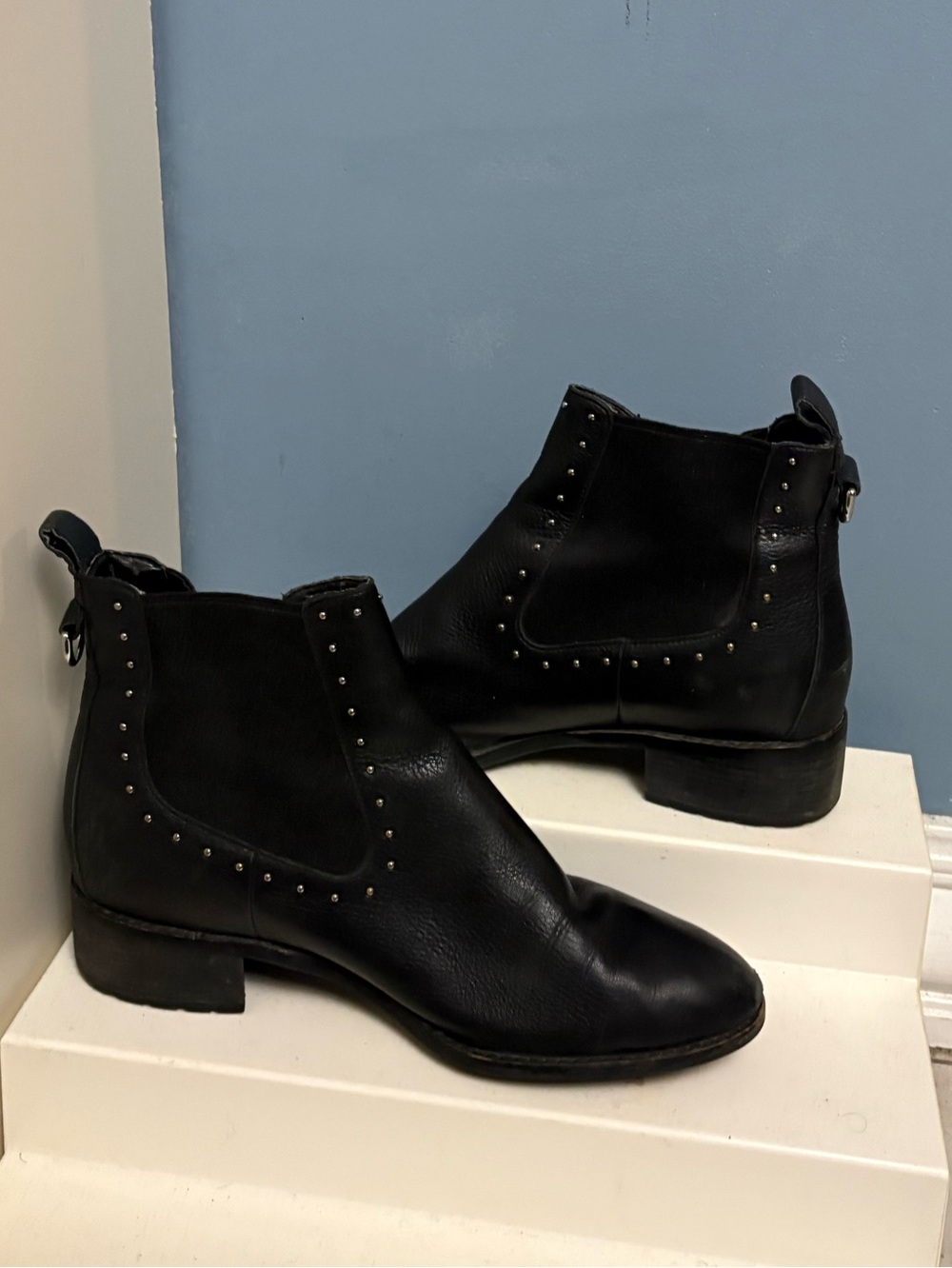 Cole Haan Black Studded Chelsea Ankle Boots